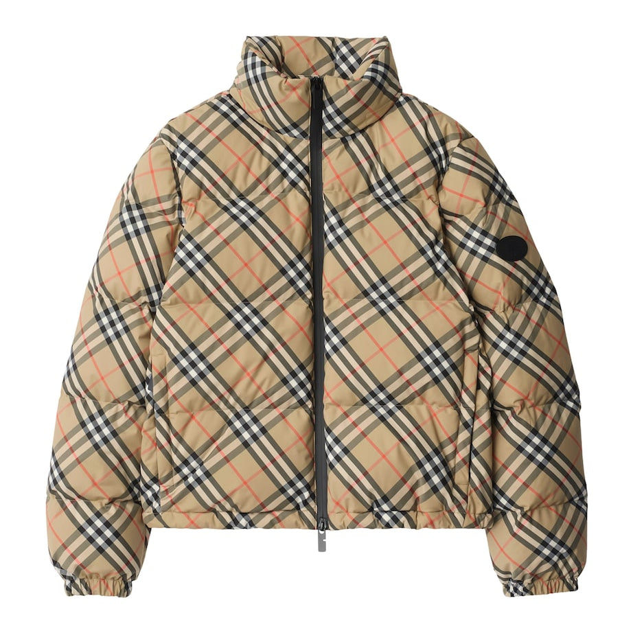 Burberry Beige Check Ambleside Puffer Jacket