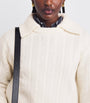 Beige Wool Sailor-Neck Sweater