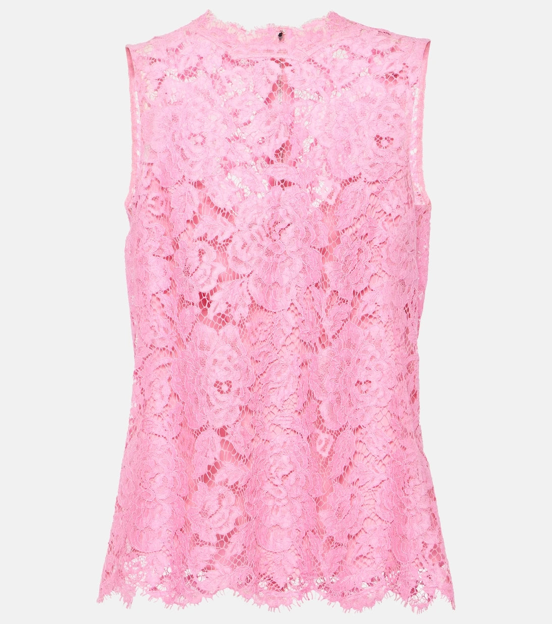 Dolce&Gabbana - Floral crepe de chine lace top