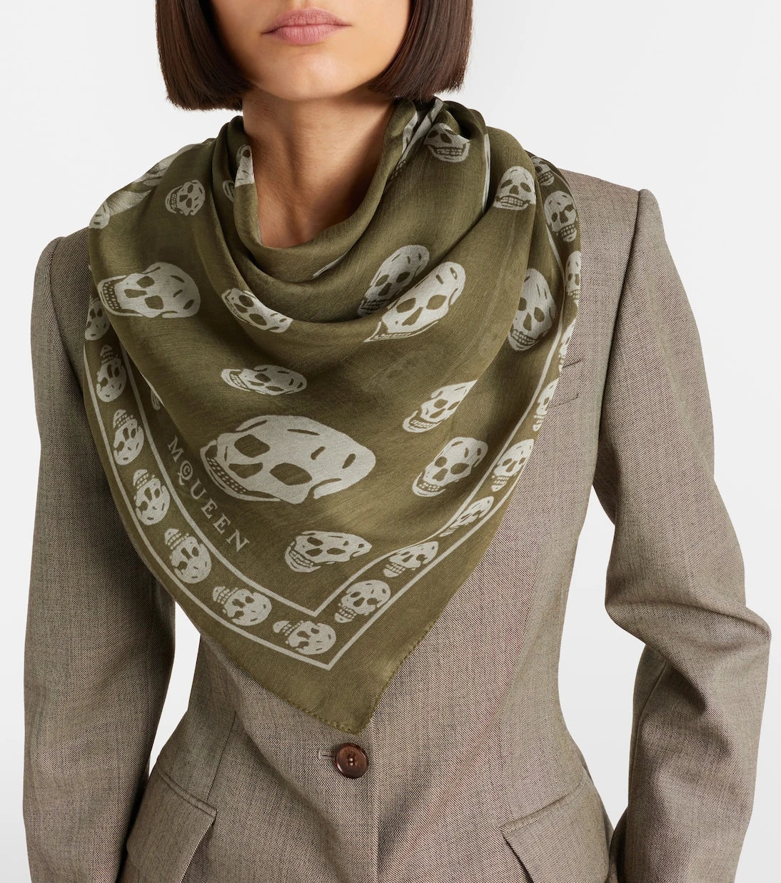 McQueen - Printed silk scarf