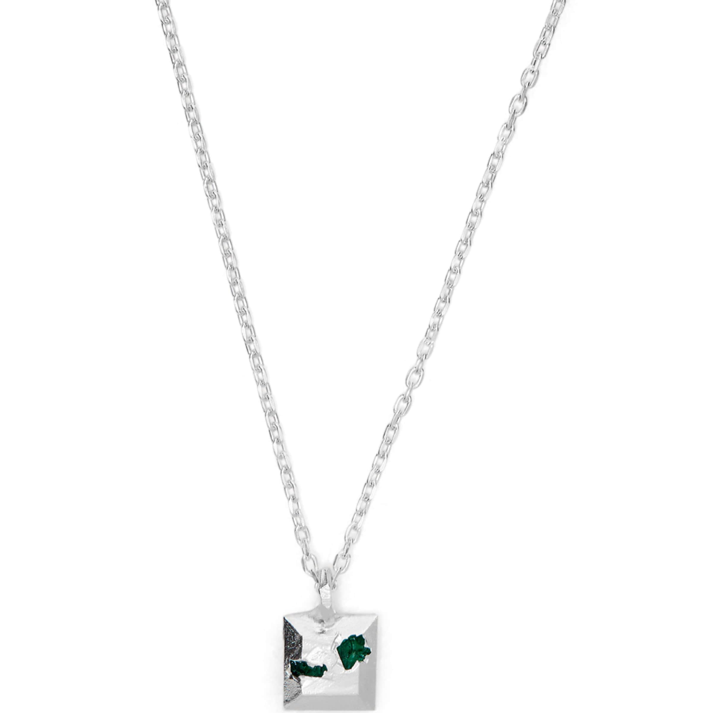 Sterling Silver and Emerald Necklace
