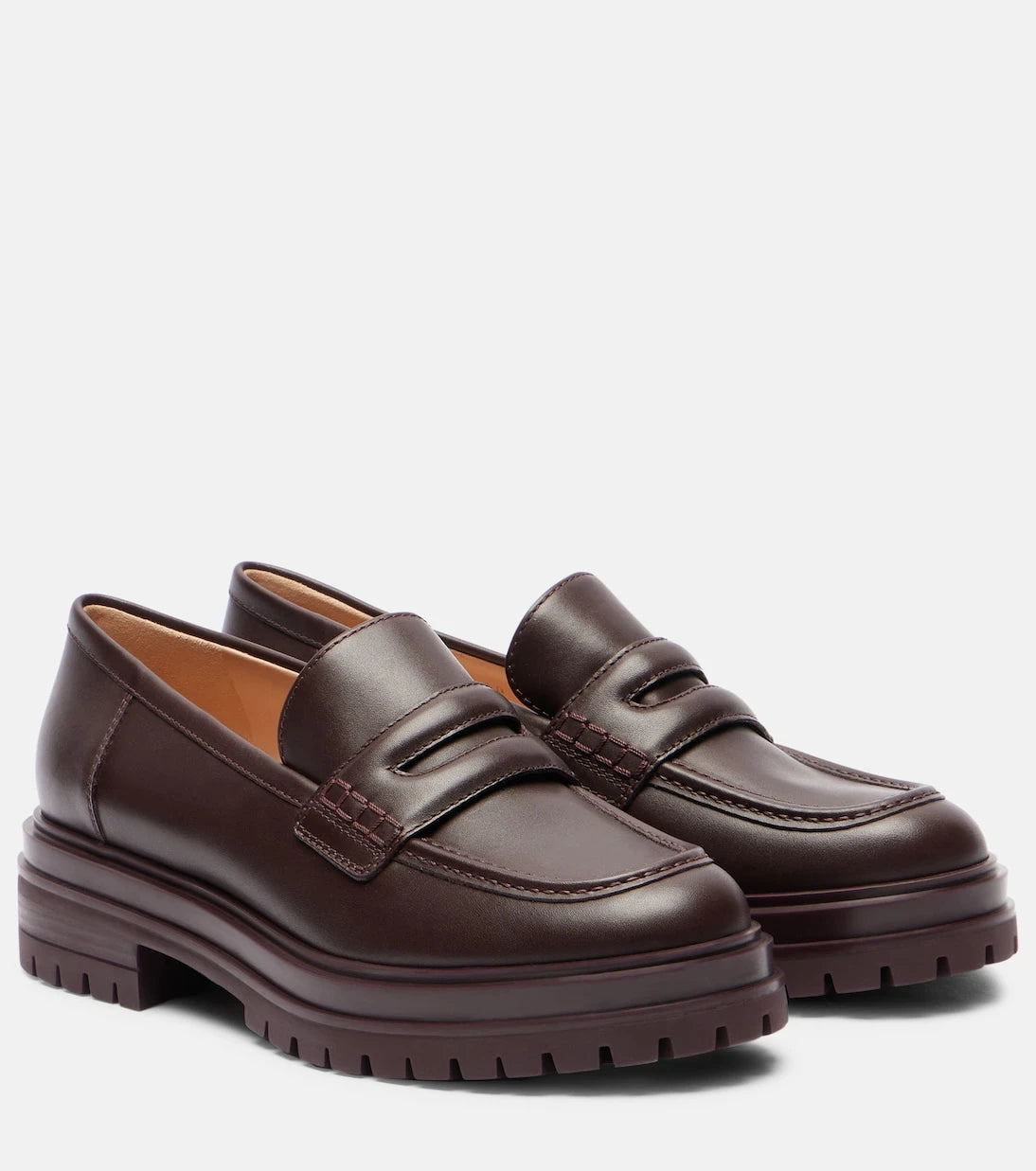 Gianvito Rossi - Davis leather penny loafers