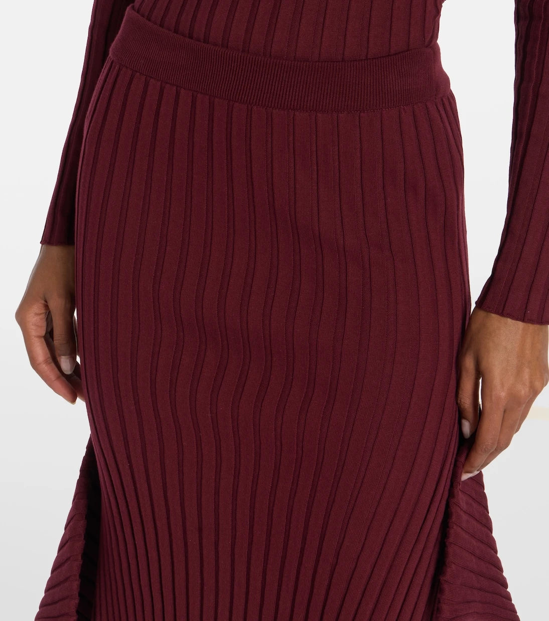 Stella McCartney - Asymmetric ribbed-knit midi skirt