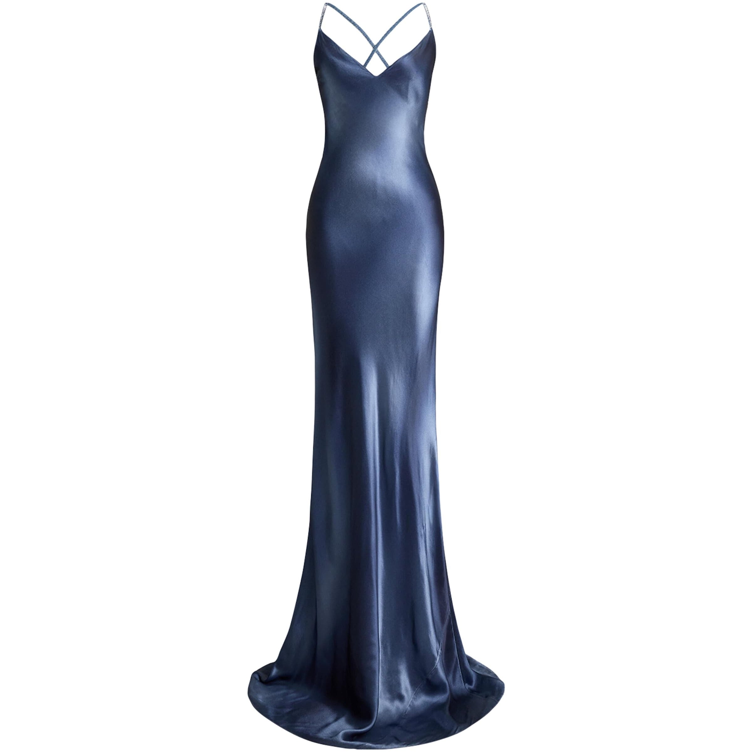 Ralph Lauren Collection Blue Satin Maxi Dress
