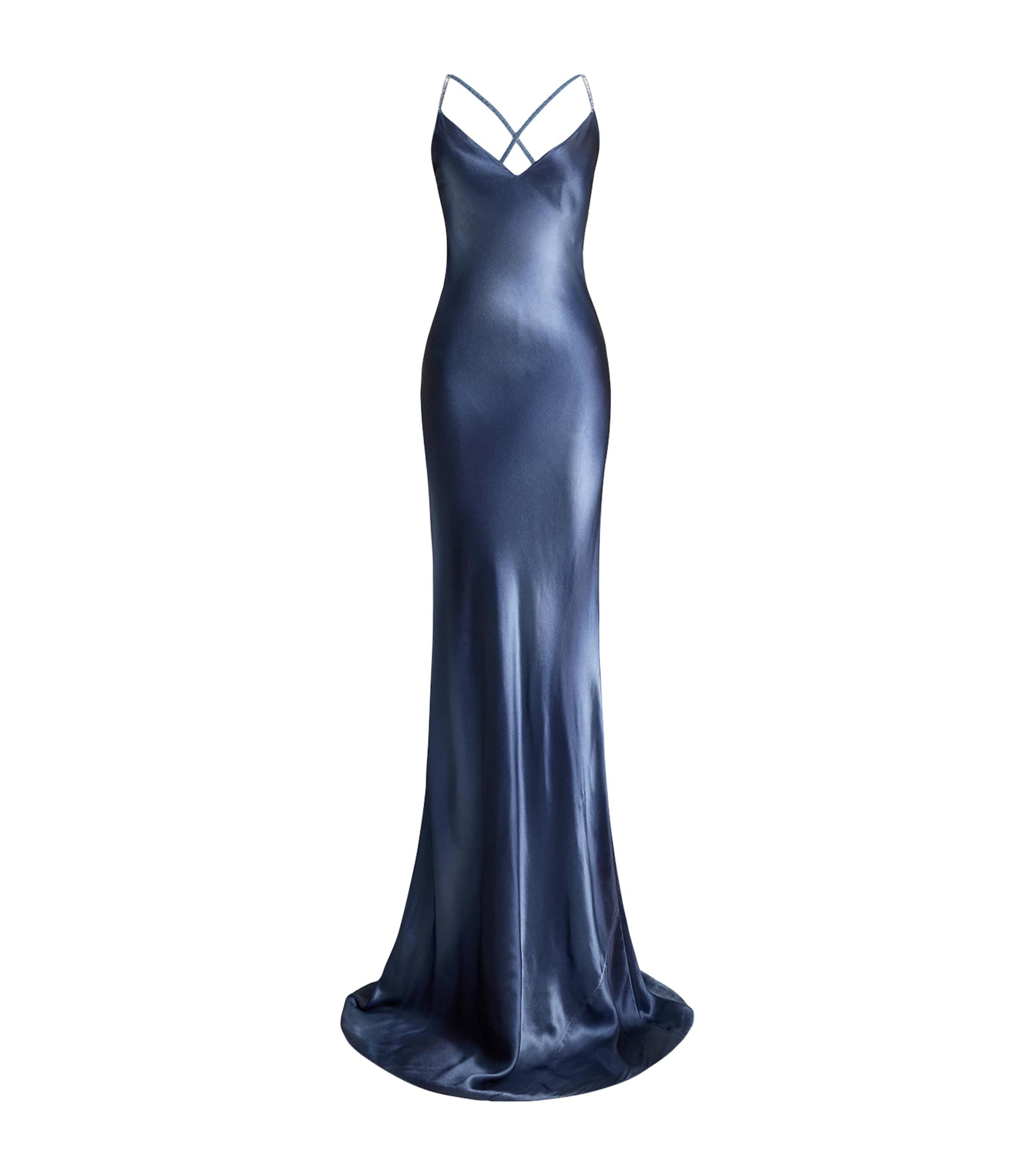 Ralph Lauren Collection Blue Satin Maxi Dress
