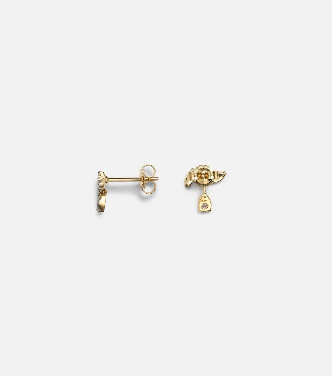 Stone and Strand - Muse Drop 10kt gold earrings with diamonds