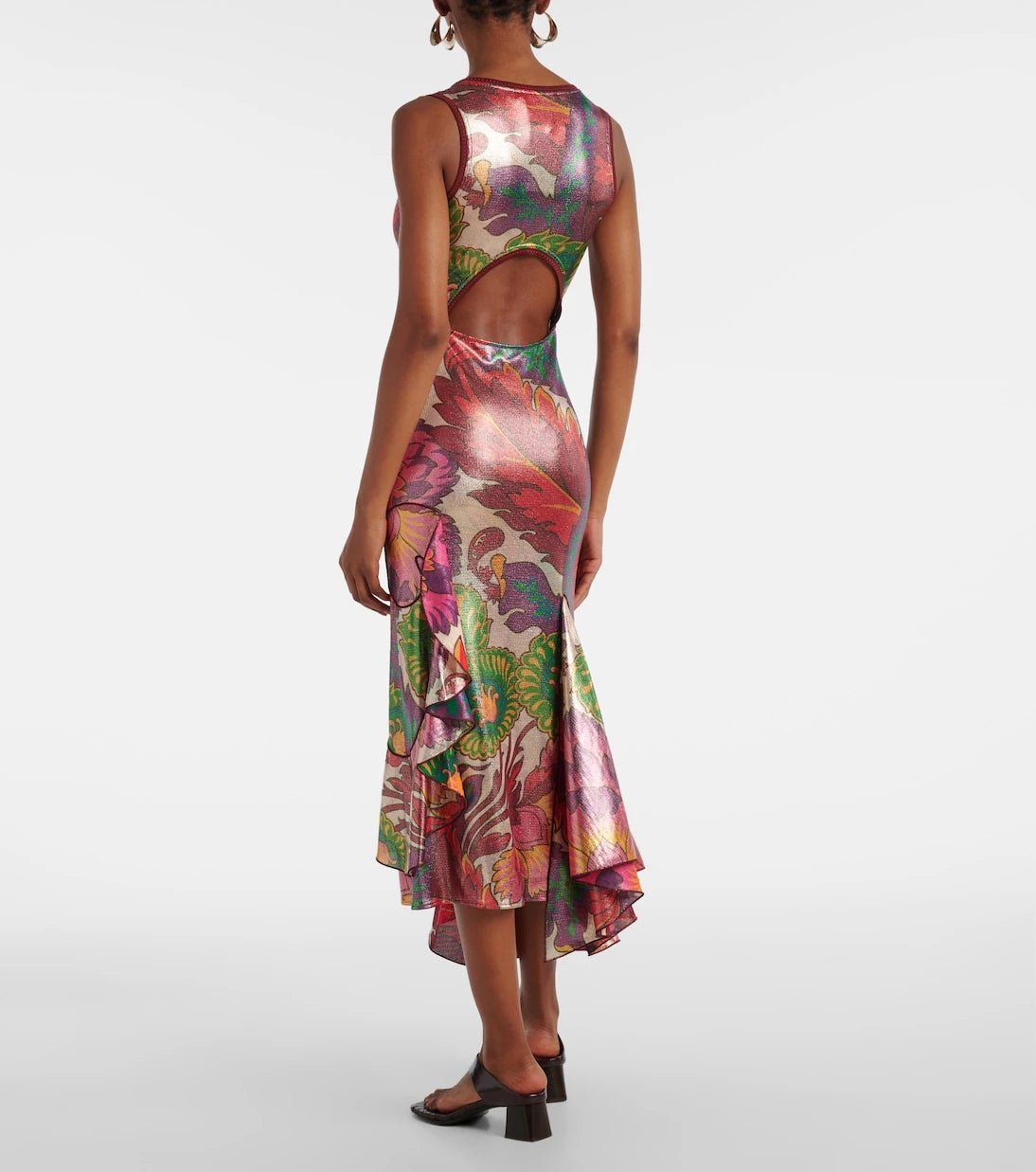Etro - Printed satin maxi dress