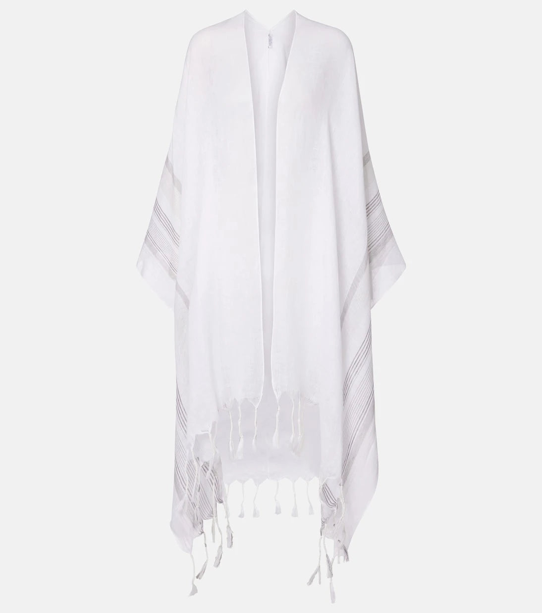 Brunello Cucinelli - Fringed linen poncho