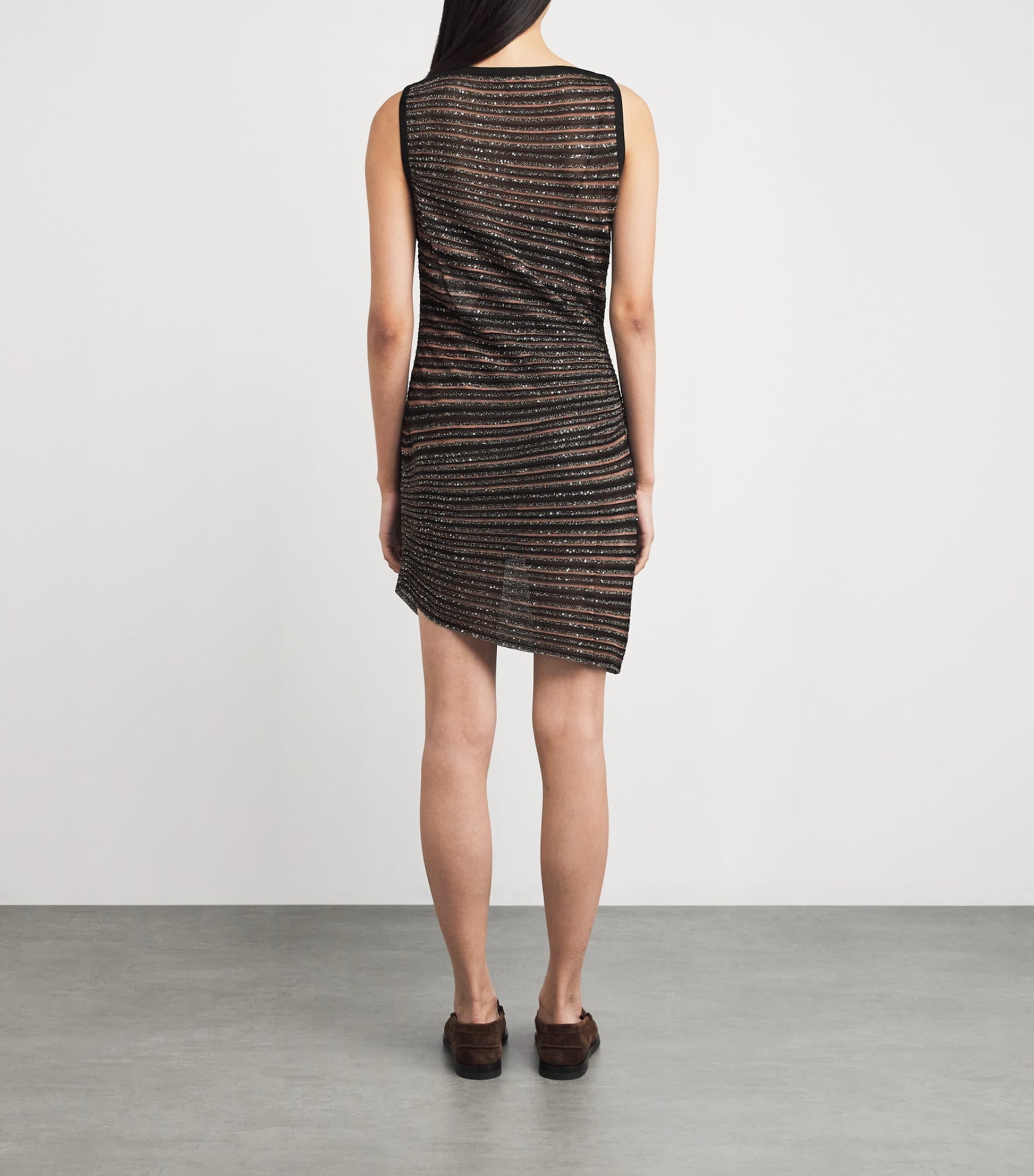 Missoni Stripe Sleeveless Boat Neck Mini Dress
