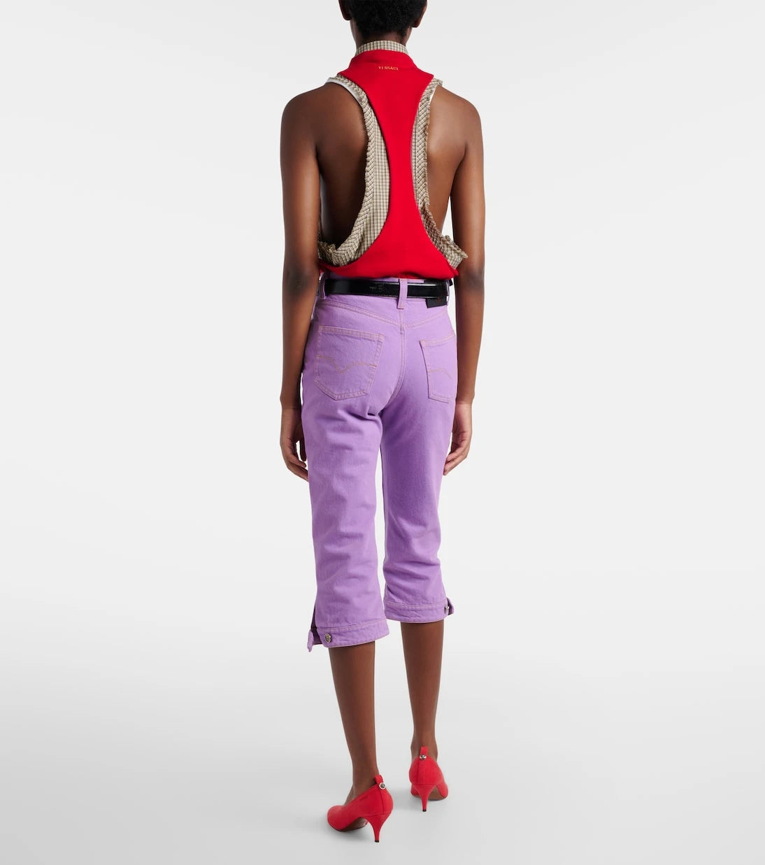 Versace - High-rise capri jeans
