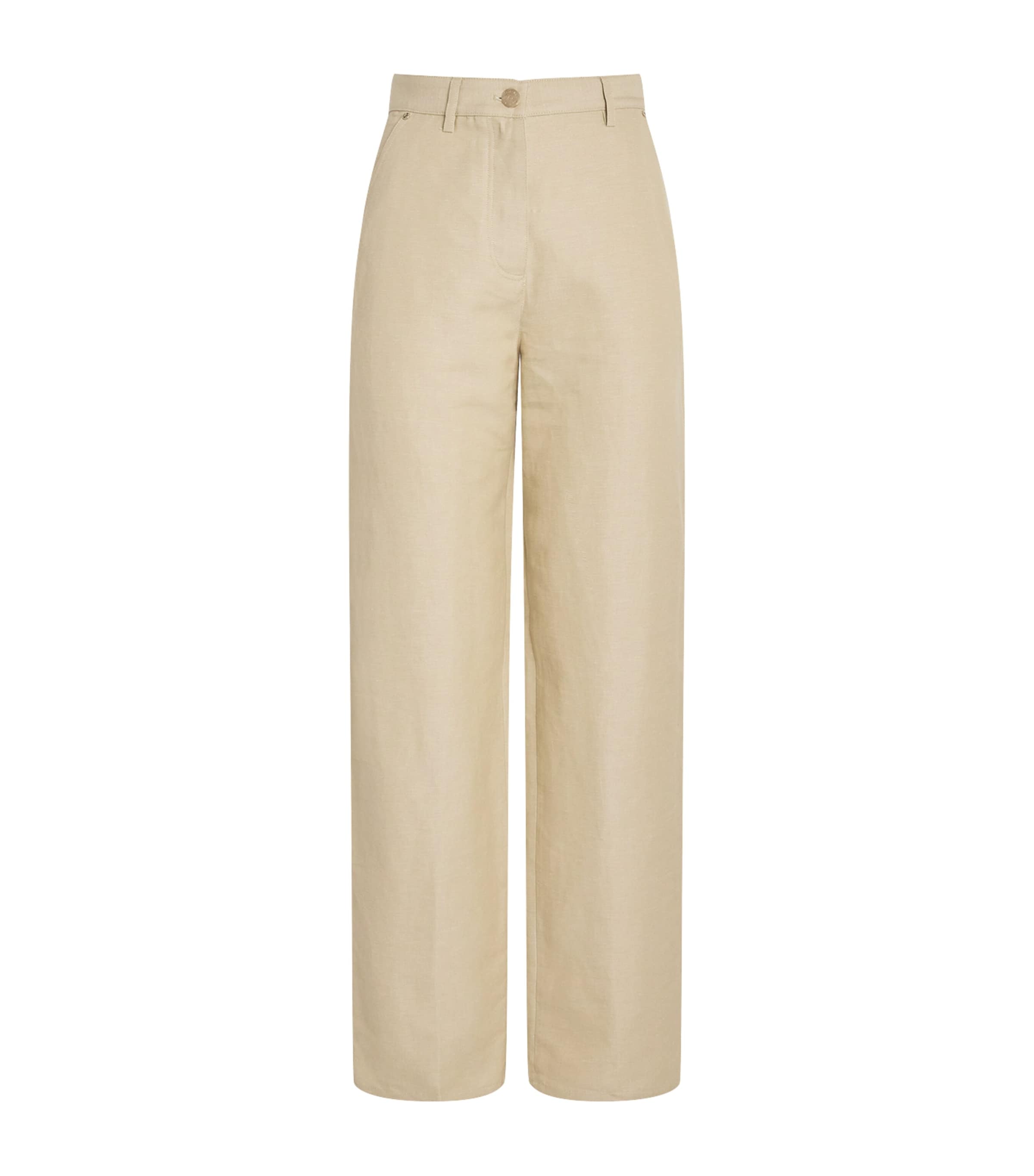 Maje Linen-Cotton Straight Trousers