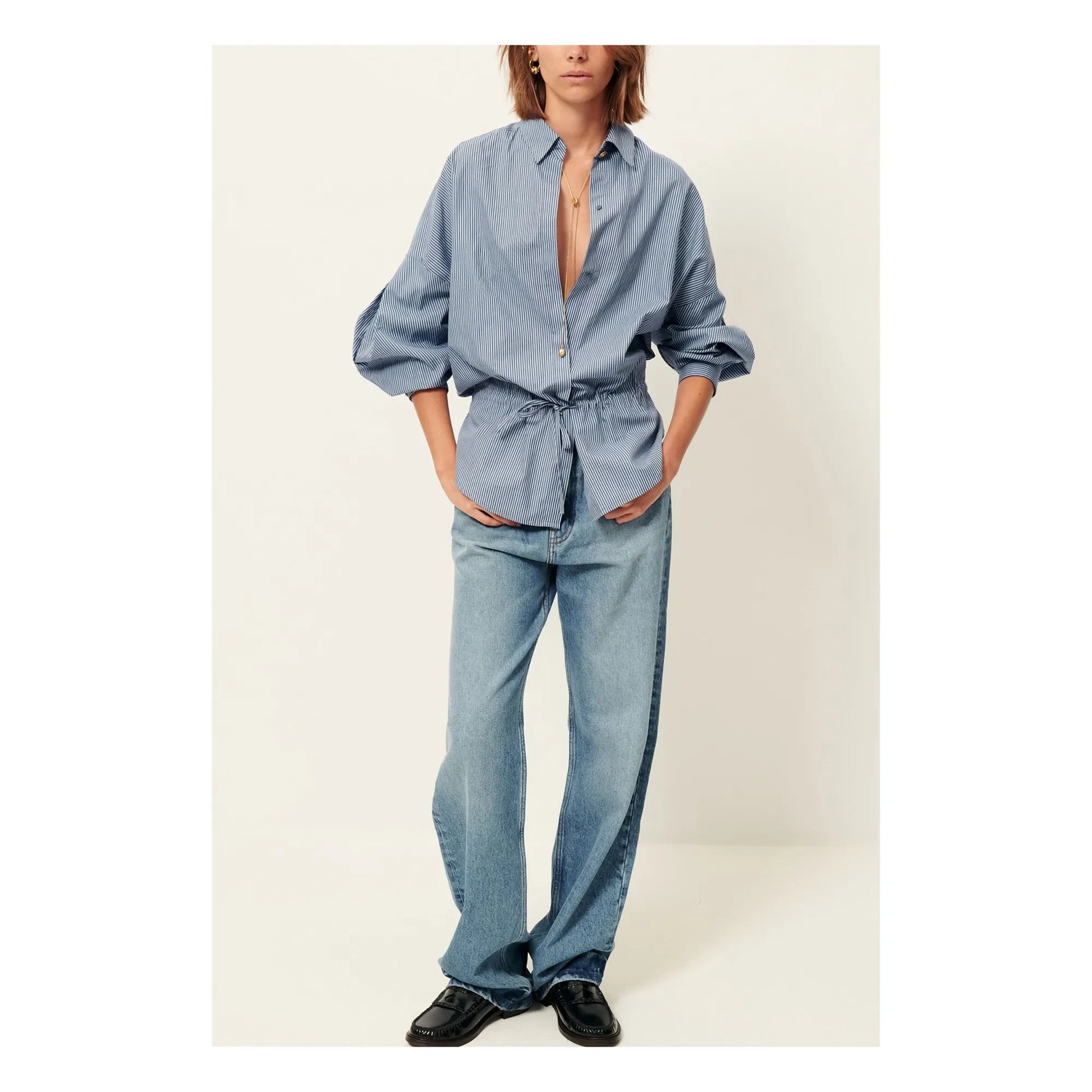 Sessùn - Santalin Cotton Stripes Blouse | Blue