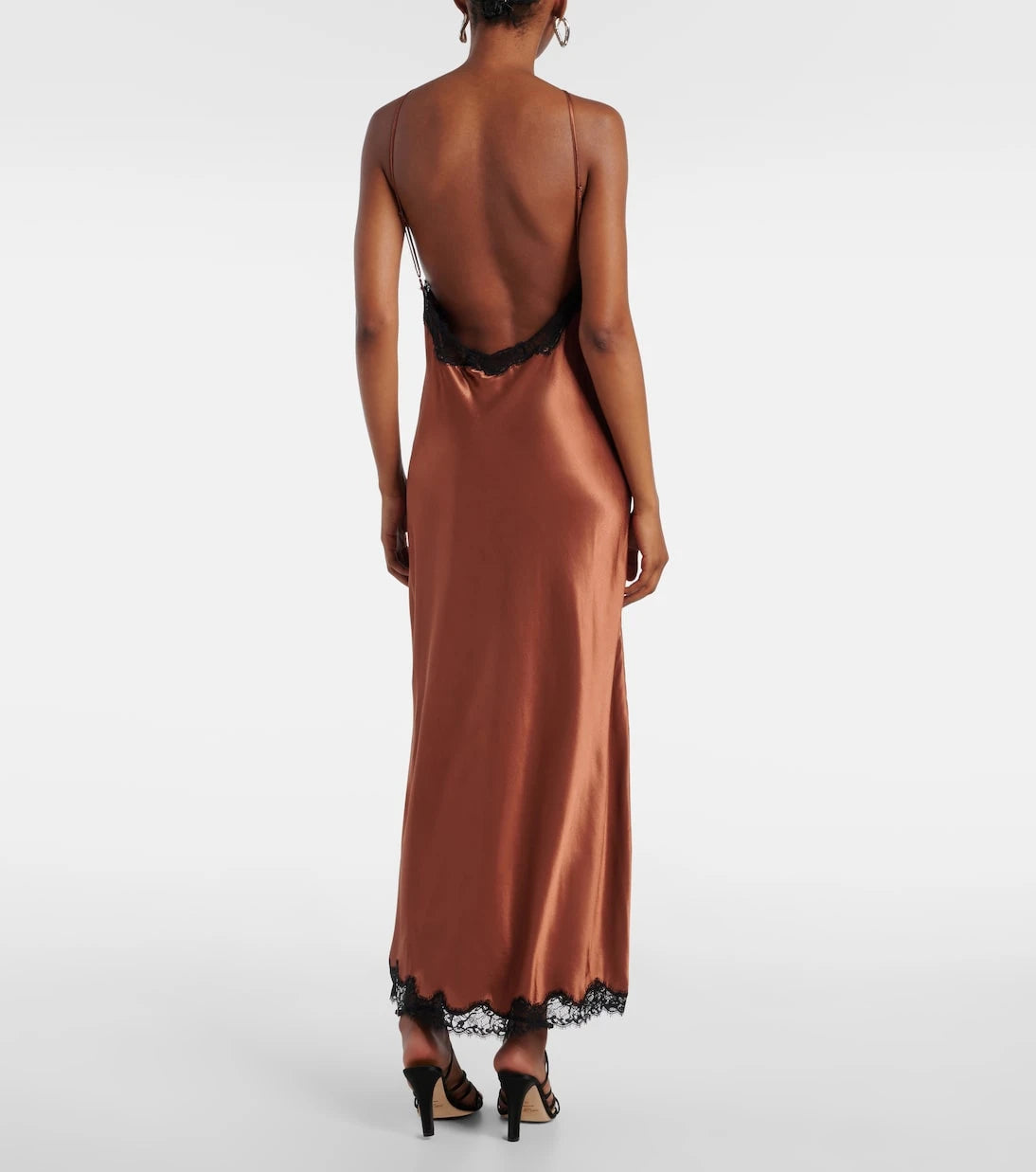 Rixo - Harlan lace-trimmed satin midi dress