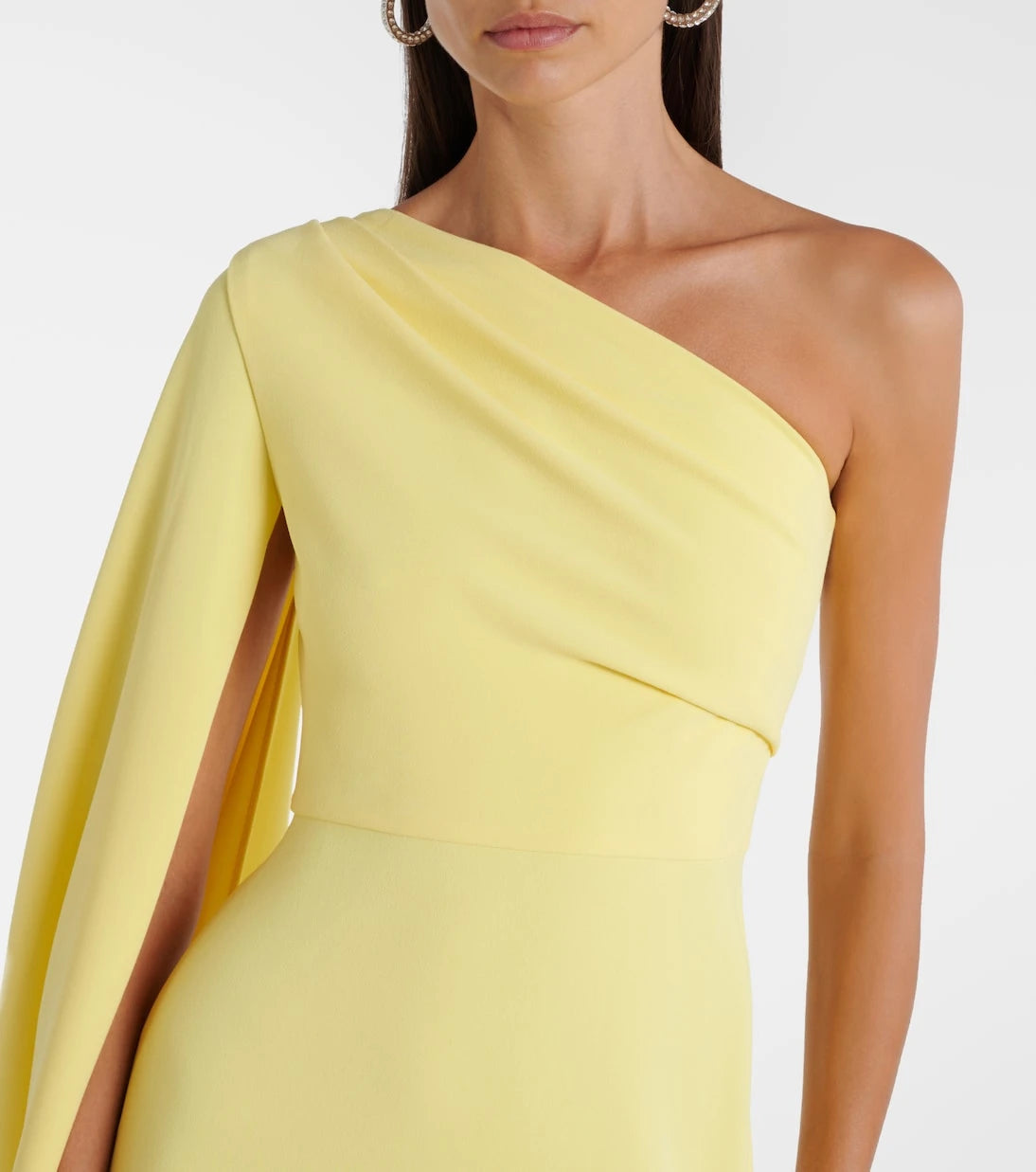 Solace London - Yazmin asymmetric caped gown