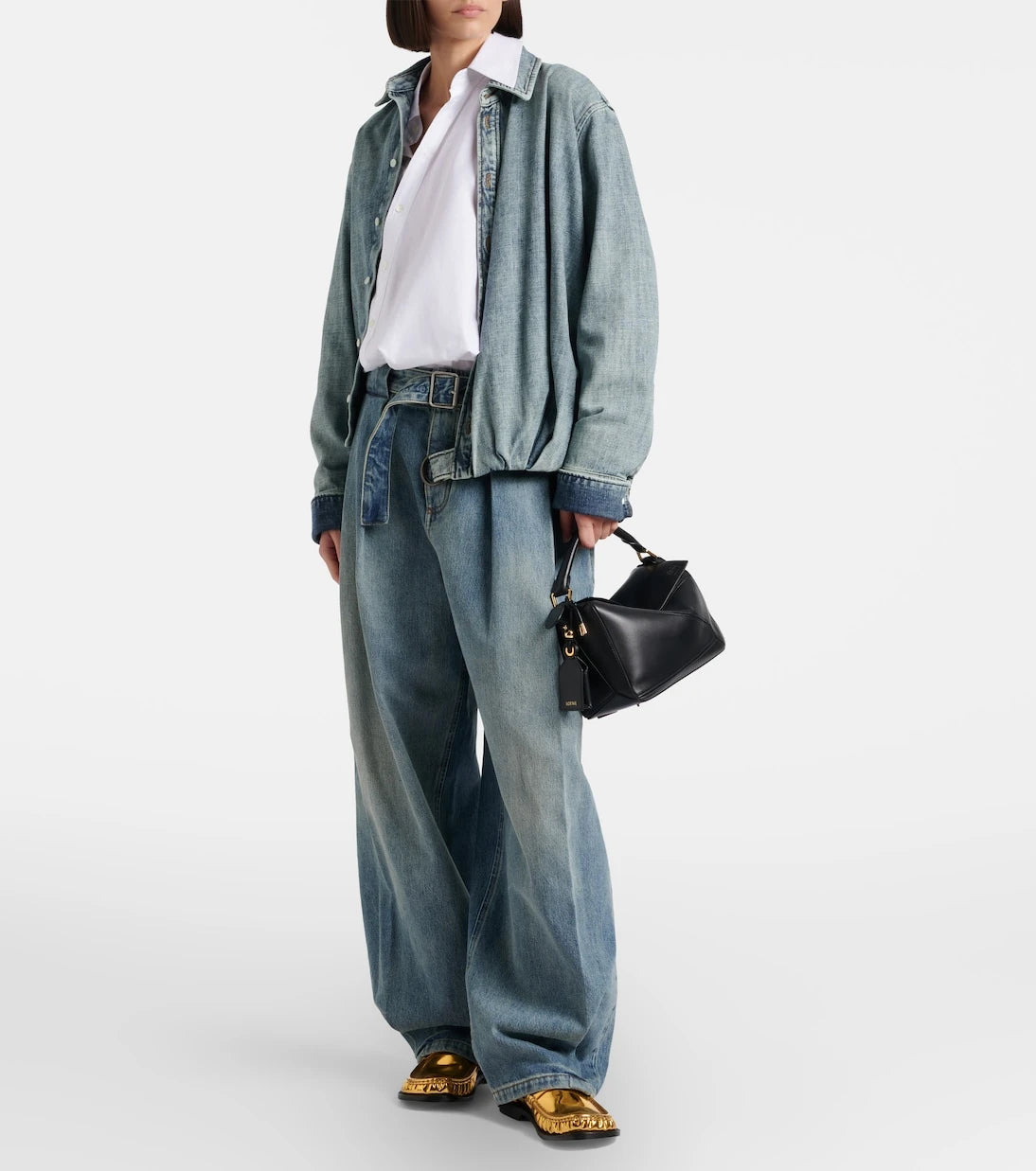 Loewe - Pleated wide-leg jeans