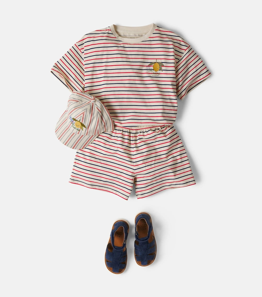Konges Sløjd - Basic striped cotton-blend T-shirt and shorts set