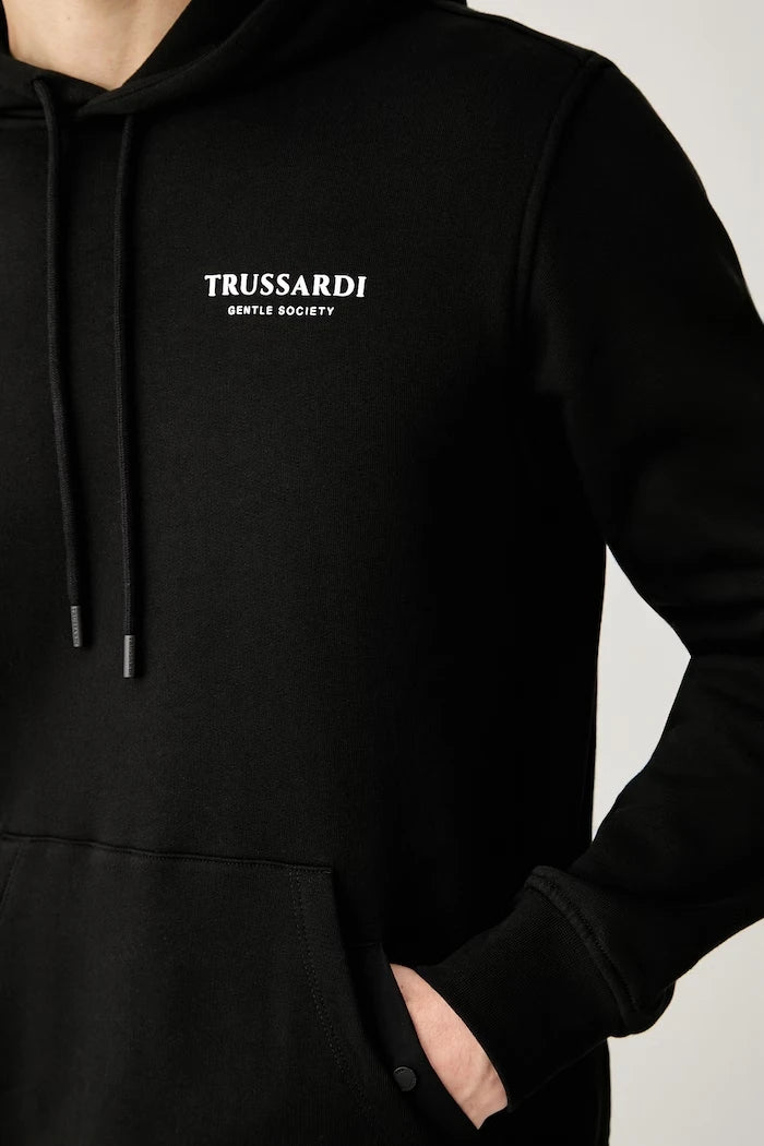 Trussardi kapüşonlu erkek pamuklu sweatshirt