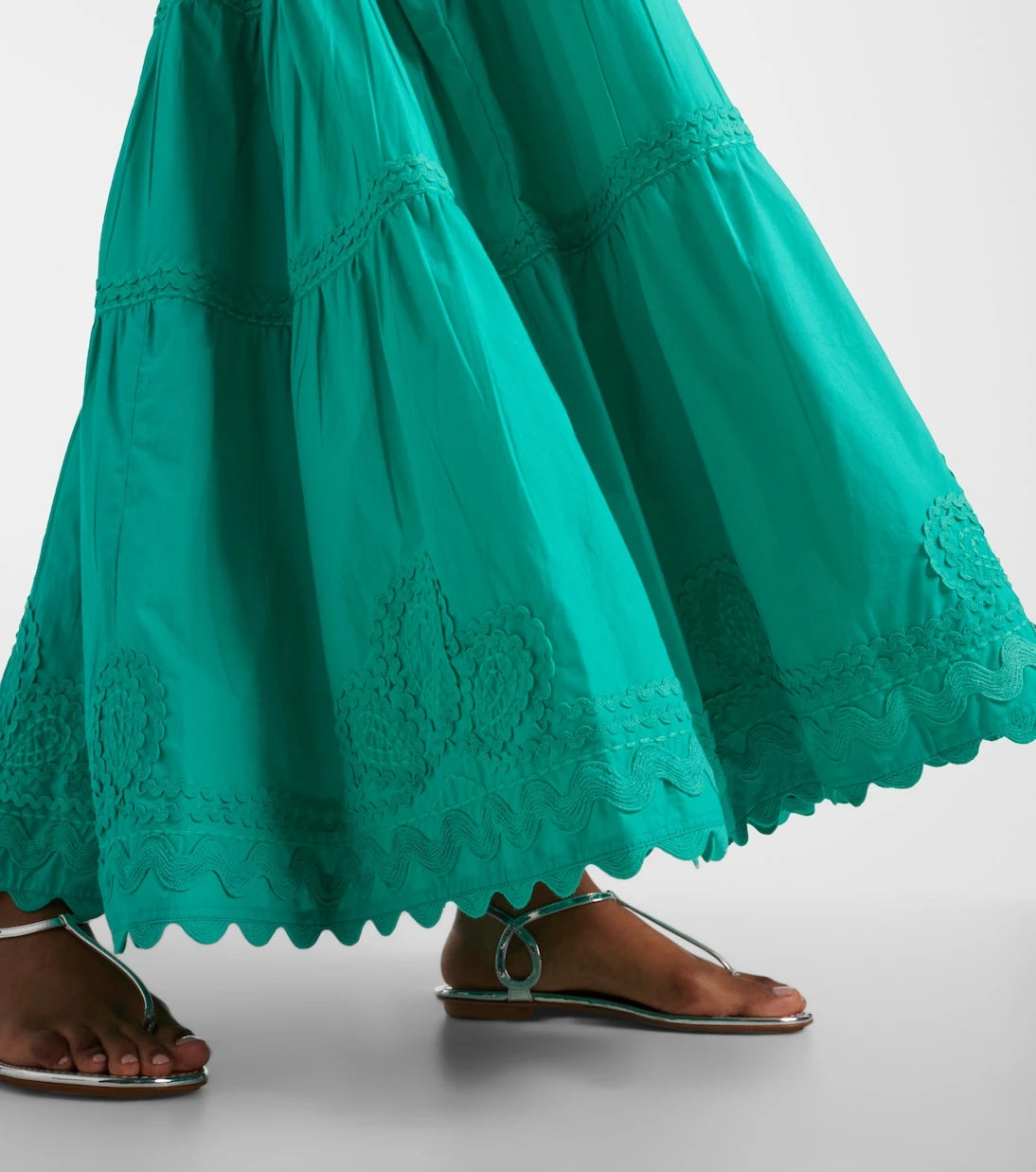 Juliet Dunn - Tiered cotton poplin maxi dress