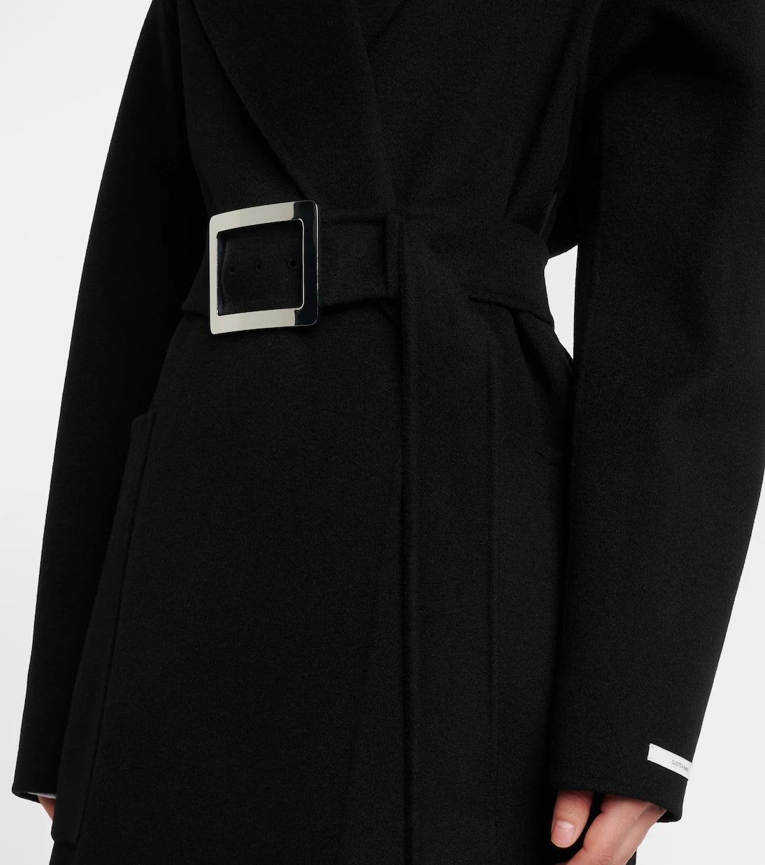 Sportmax - Belted virgin wool wrap coat
