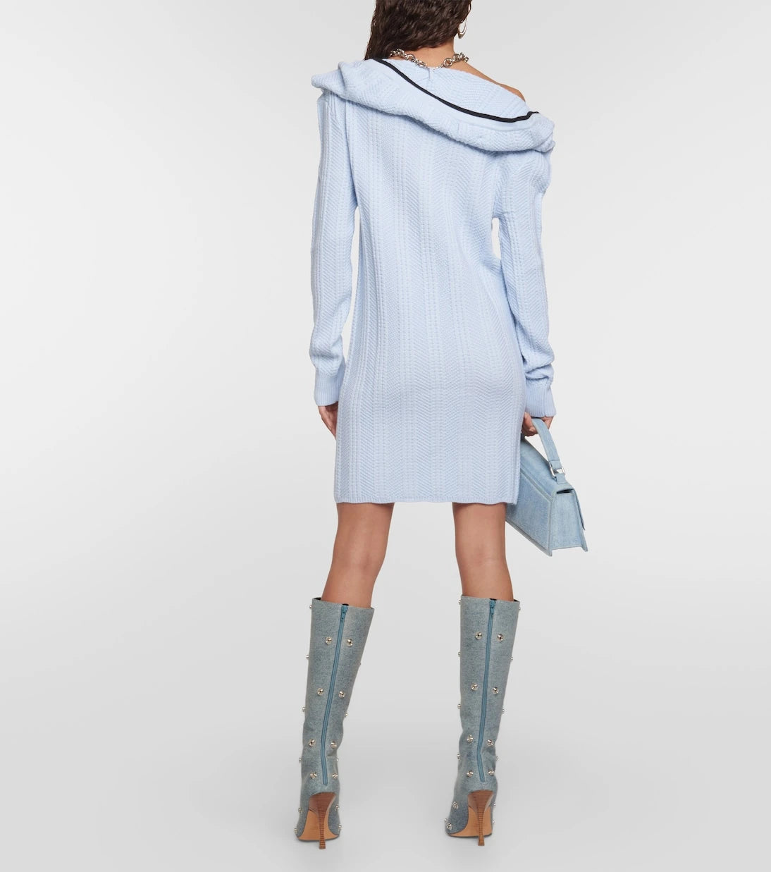 Y/Project - Chain-embellished wool minidress