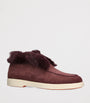 Burgundy Suede Hadeel Ankle Boots