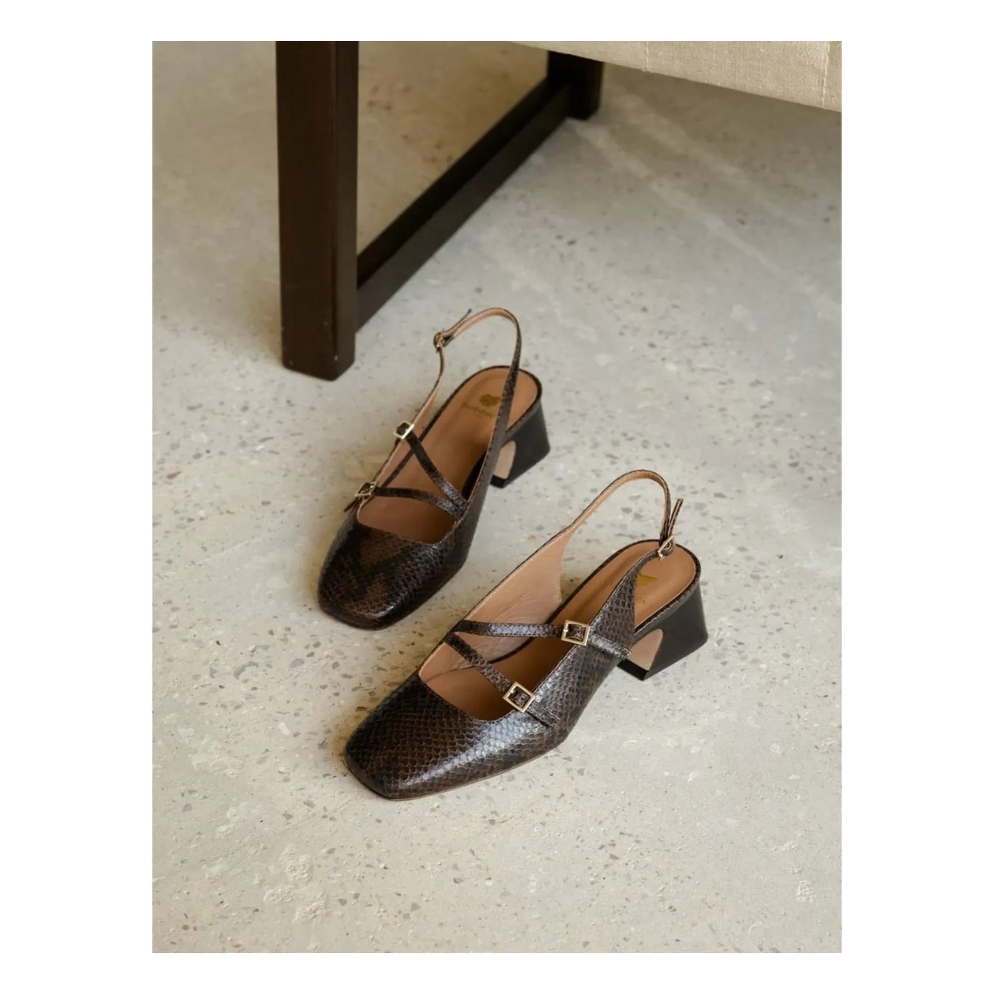 Bobbies - Babies Becca Snake Embossed Leather | Brown