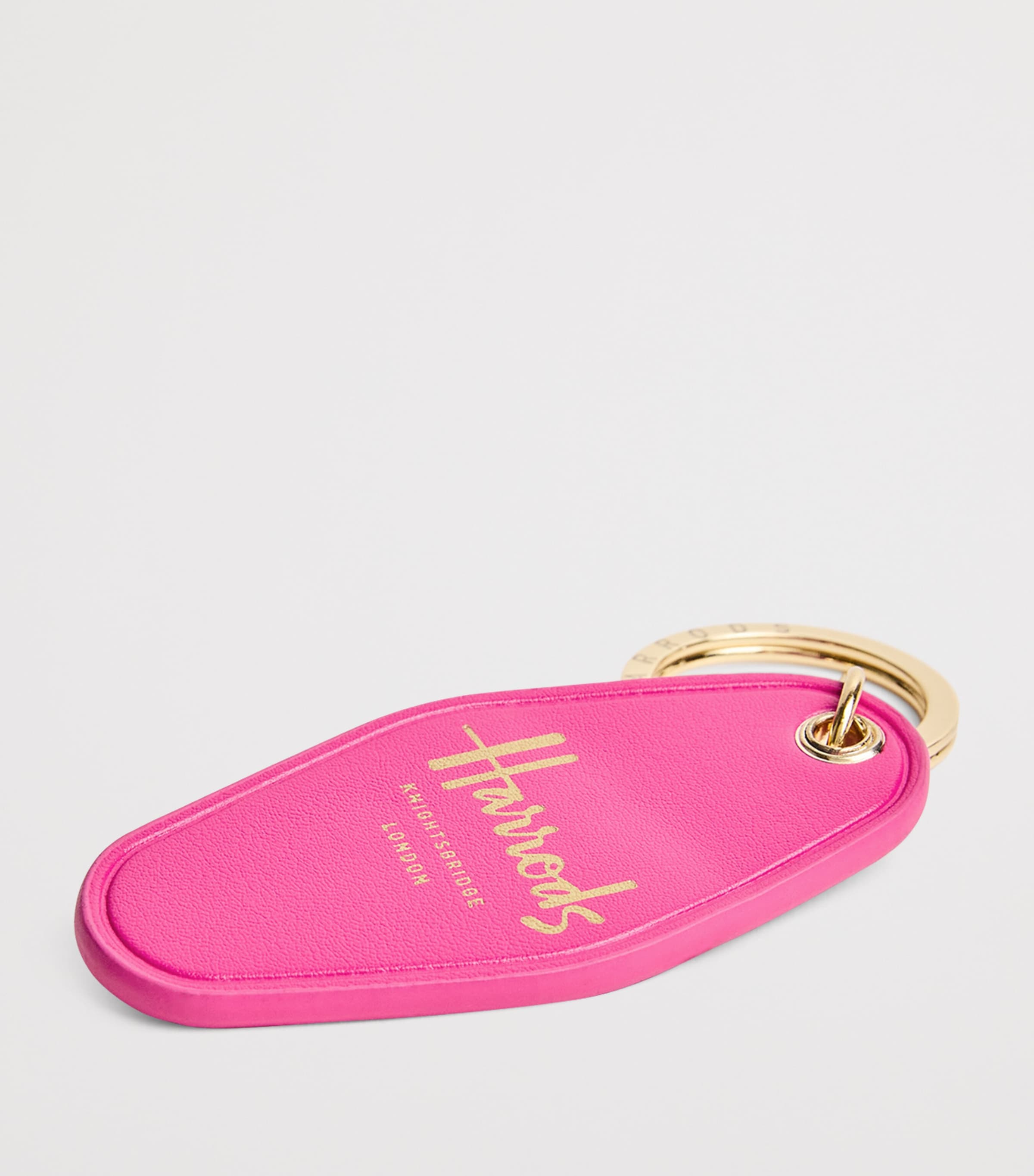 Pink Leather Yacht Tag Keyring