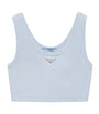 Prada Turquoise Cotton Ribbed Crop Top