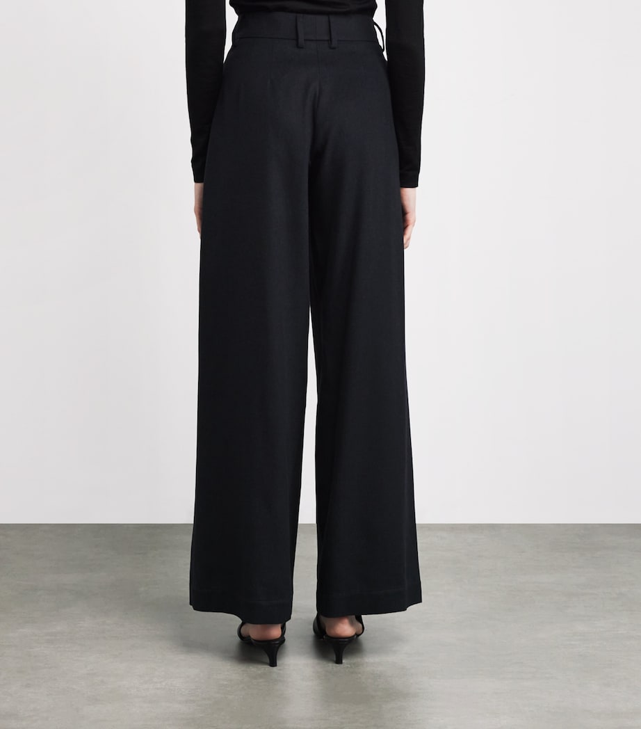 Colombo Kid Cashmere Pleated Wide-Leg Trousers
