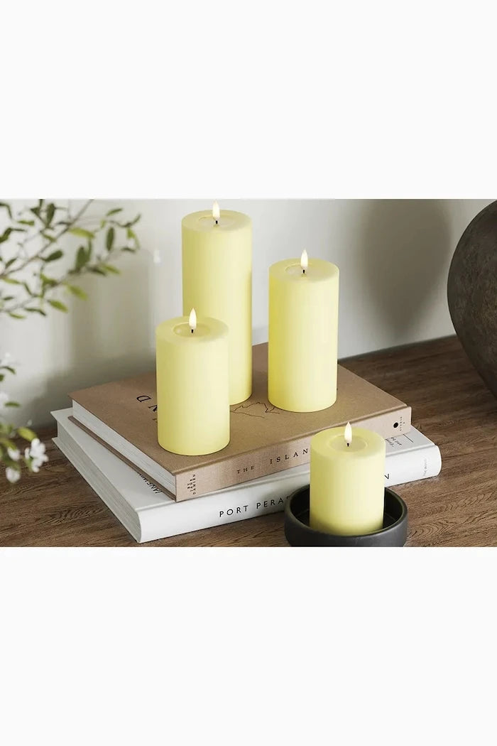Led свещ Deluxe Homeart Lys Gul Bloklys 7,5 x 20 cm