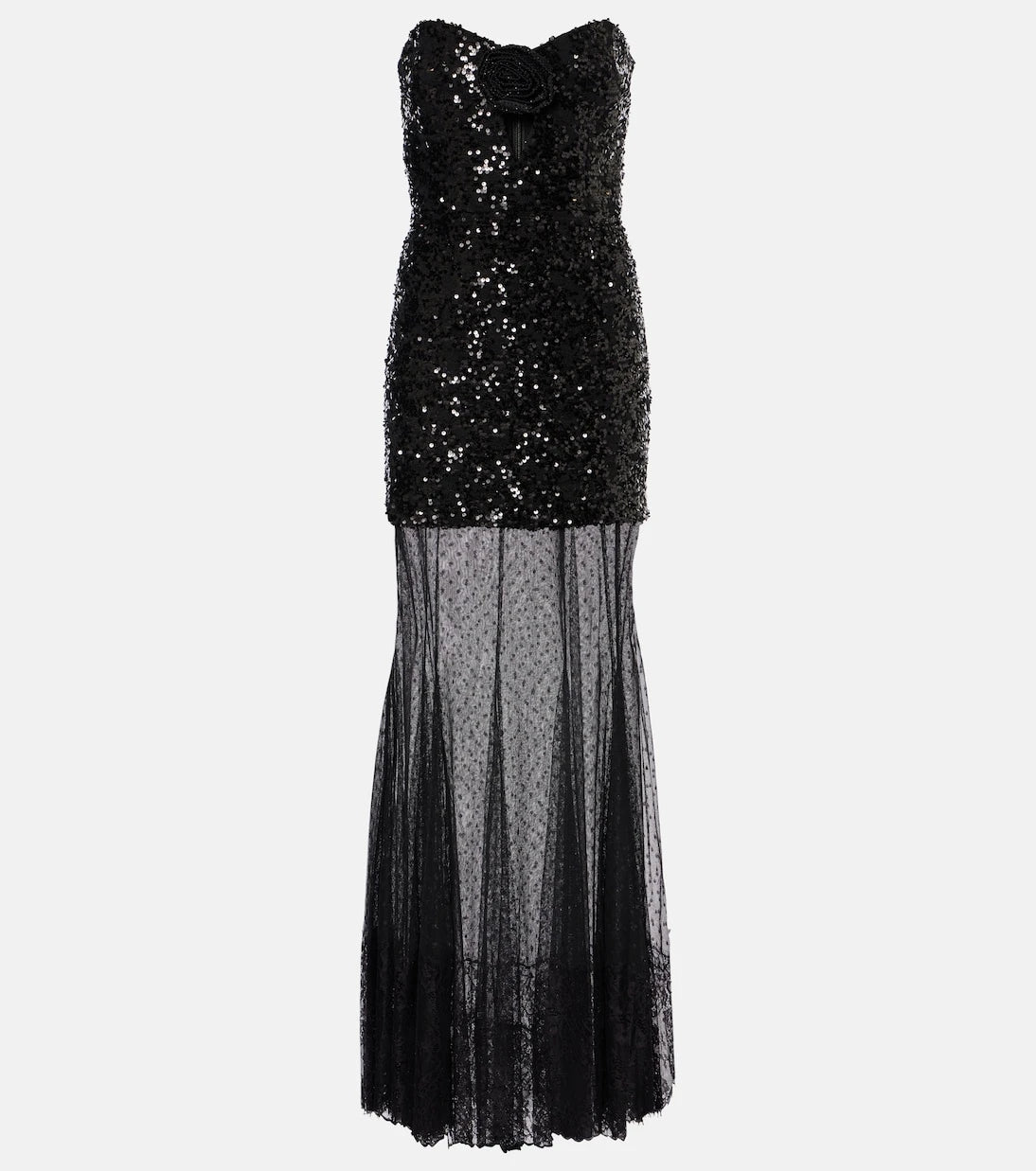 Rebecca Vallance - Diana sequined mesh-trimmed gown