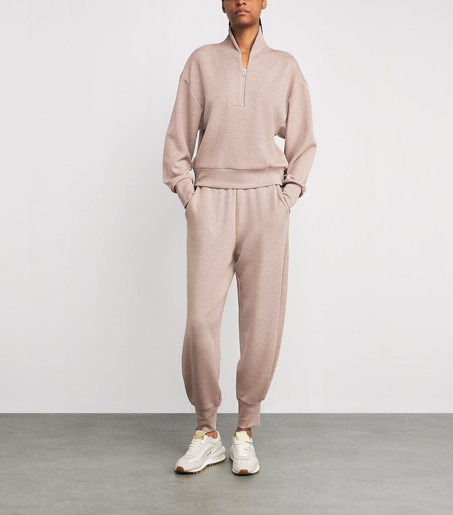 Varley Brown DoubleSoft Davidson Quarter-Zip Sweatshirt