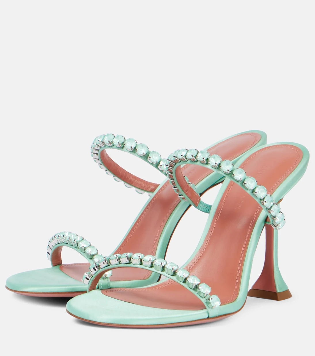 Amina Muaddi - Gigi 95 embellished satin sandals