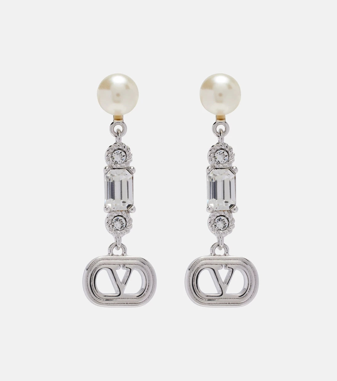 Valentino - VLogo Swarovski®-embellished drop earrings