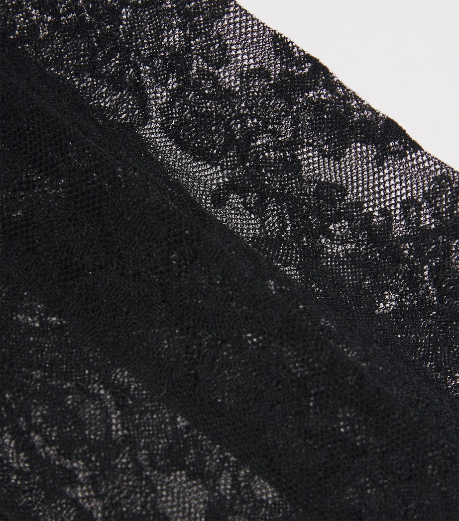 Falke Black Floral Lace Tights