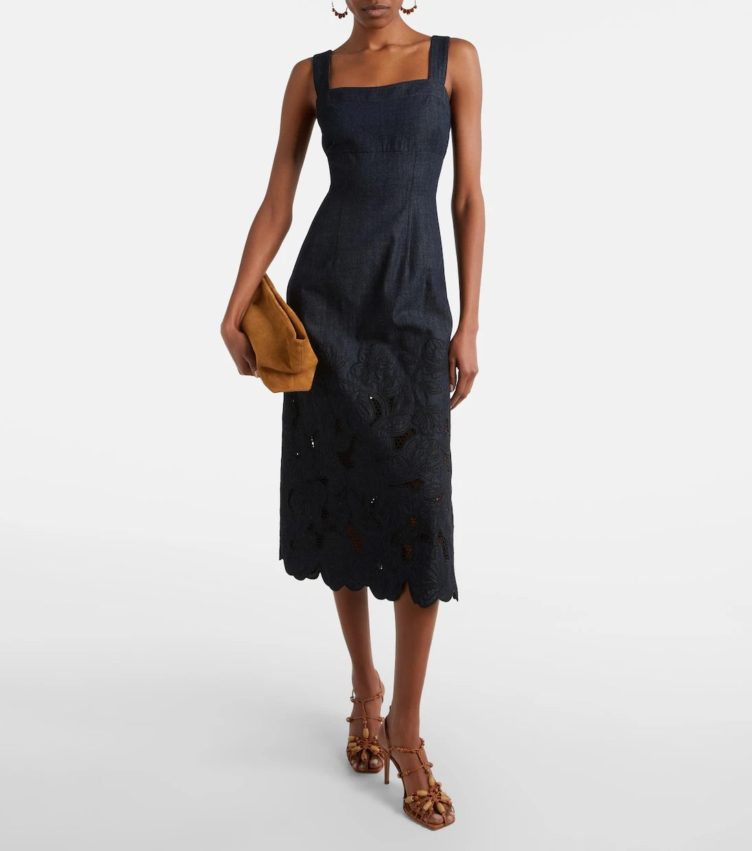 Veronica Beard - Rosaura floral denim midi dress