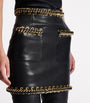 Balmain Black Lambskin Embellished Mini Skirt