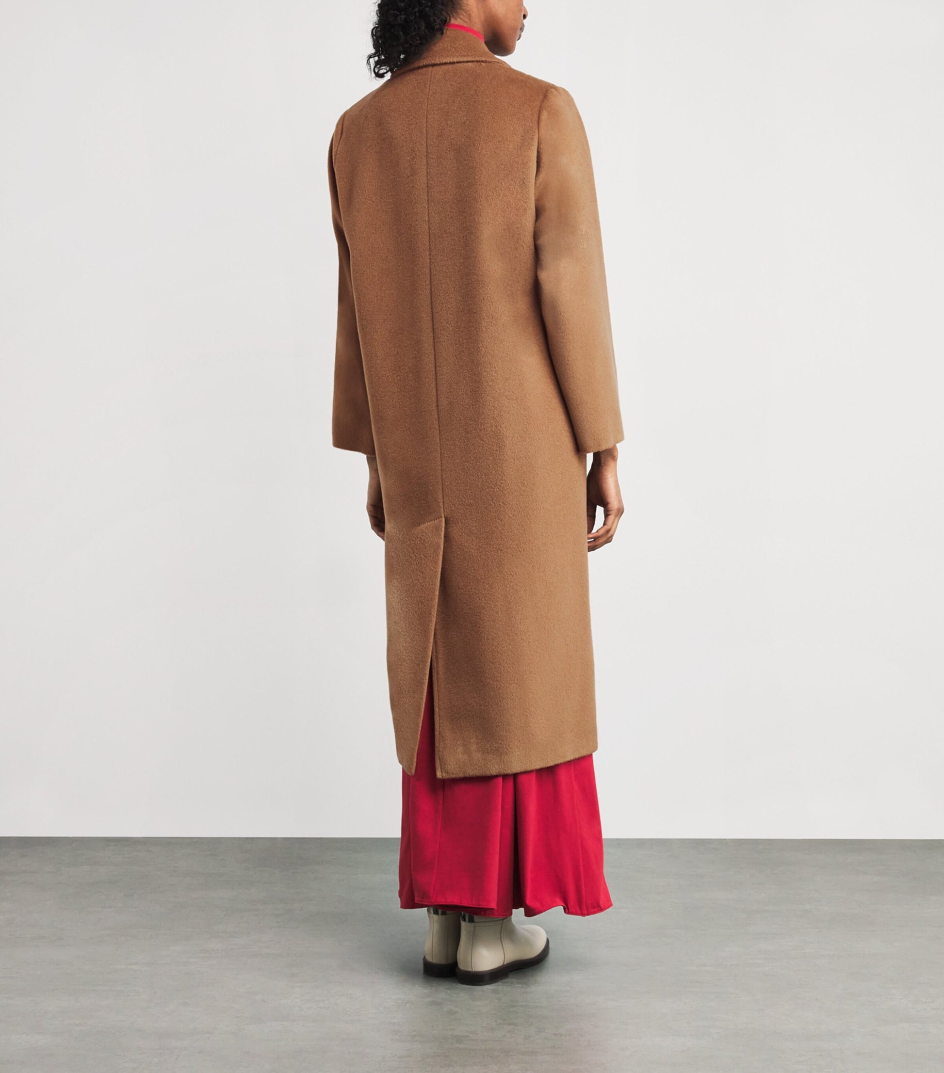 Weekend Max Mara Beige Wool-Alpaca-Blend Double-Breasted Overcoat