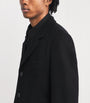 Yohji Yamamoto Black Wool-Cashmere Overcoat
