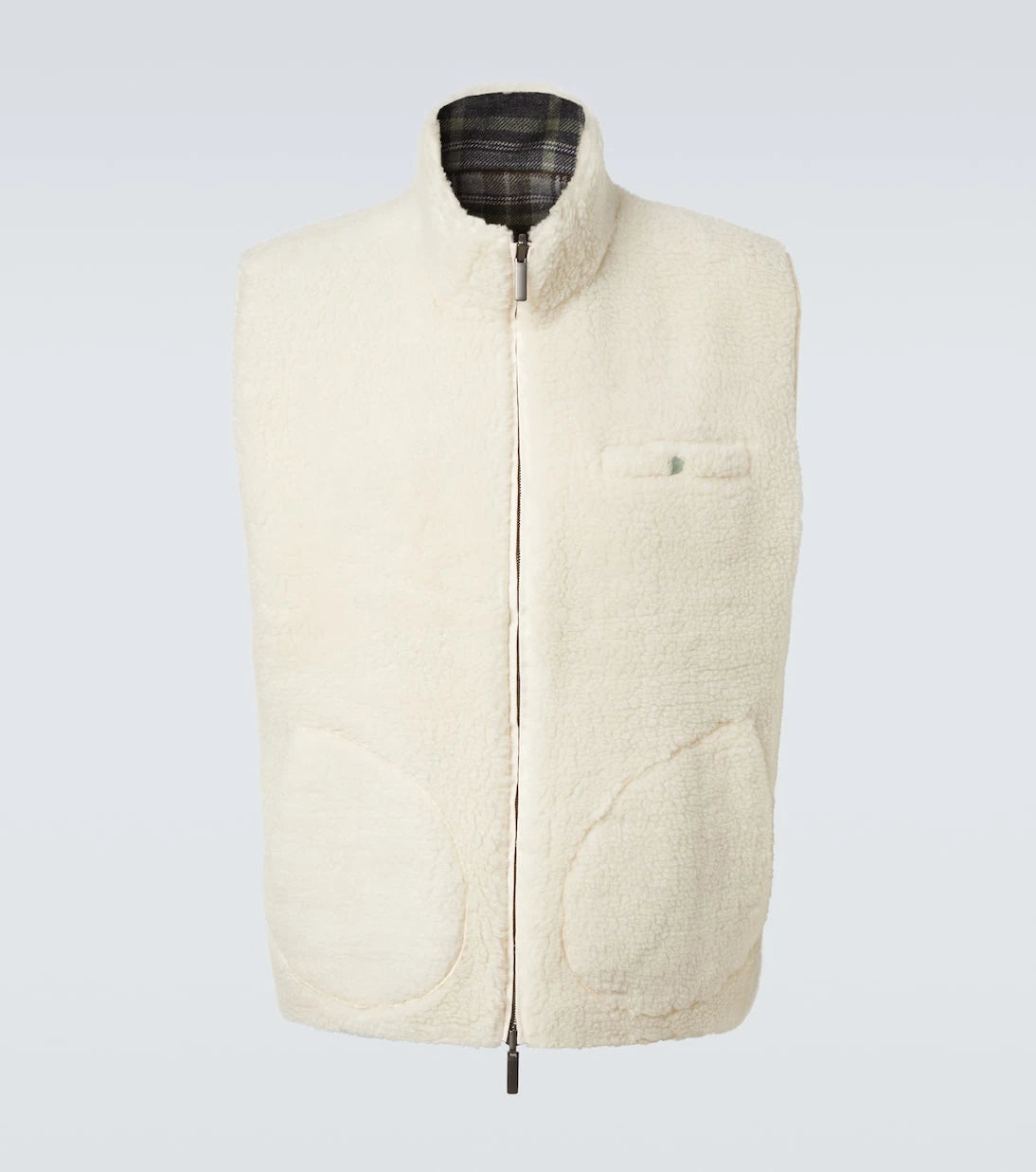 God's True Cashmere - Reversible cashmere and wool vest with emerald