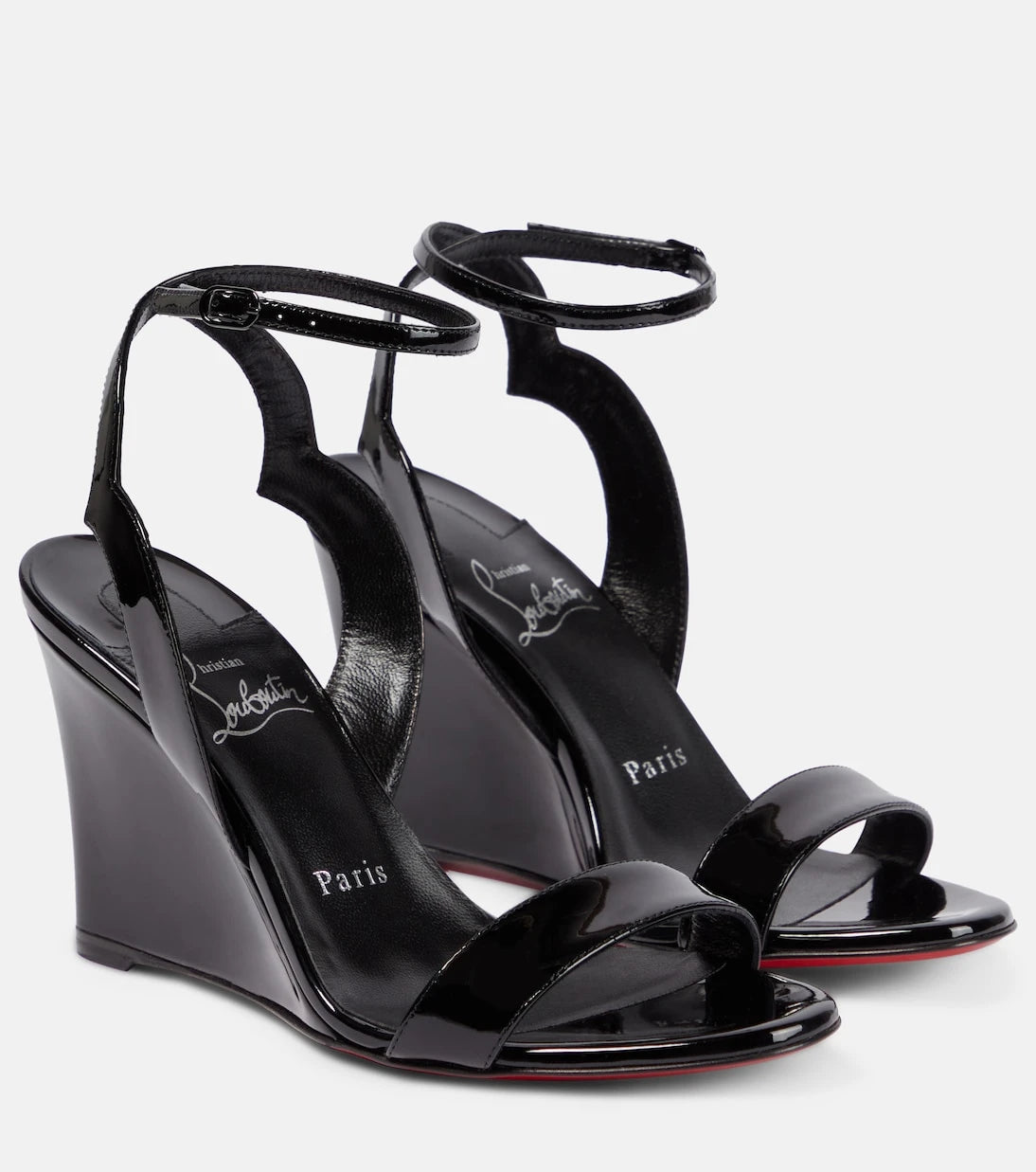 Christian Louboutin - Patent leather wedge sandals