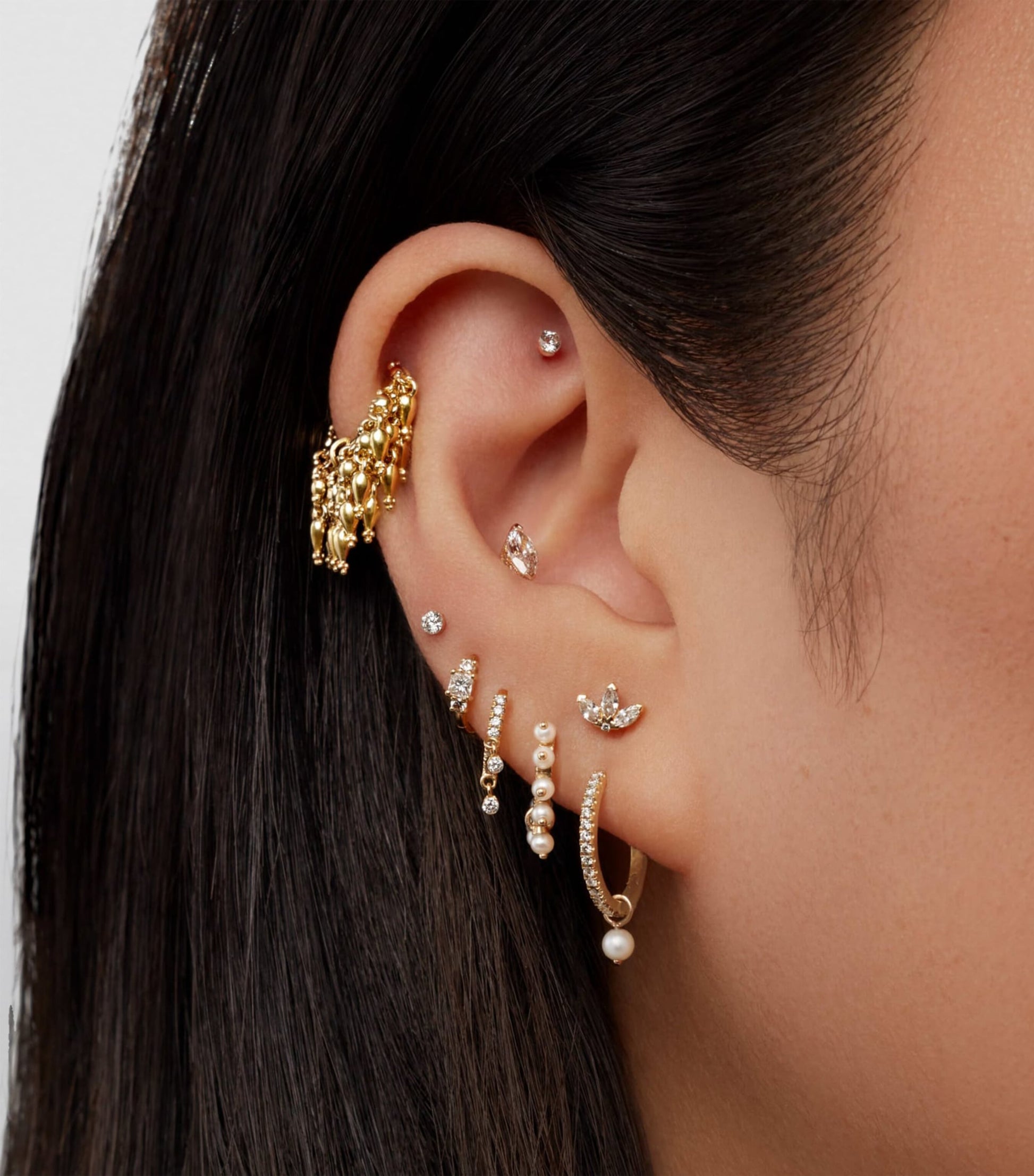 Maria Tash Diamond Eternity Single Hoop Earring (9.5mm)