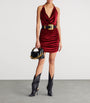 Balmain Red Velvet Mini Dress