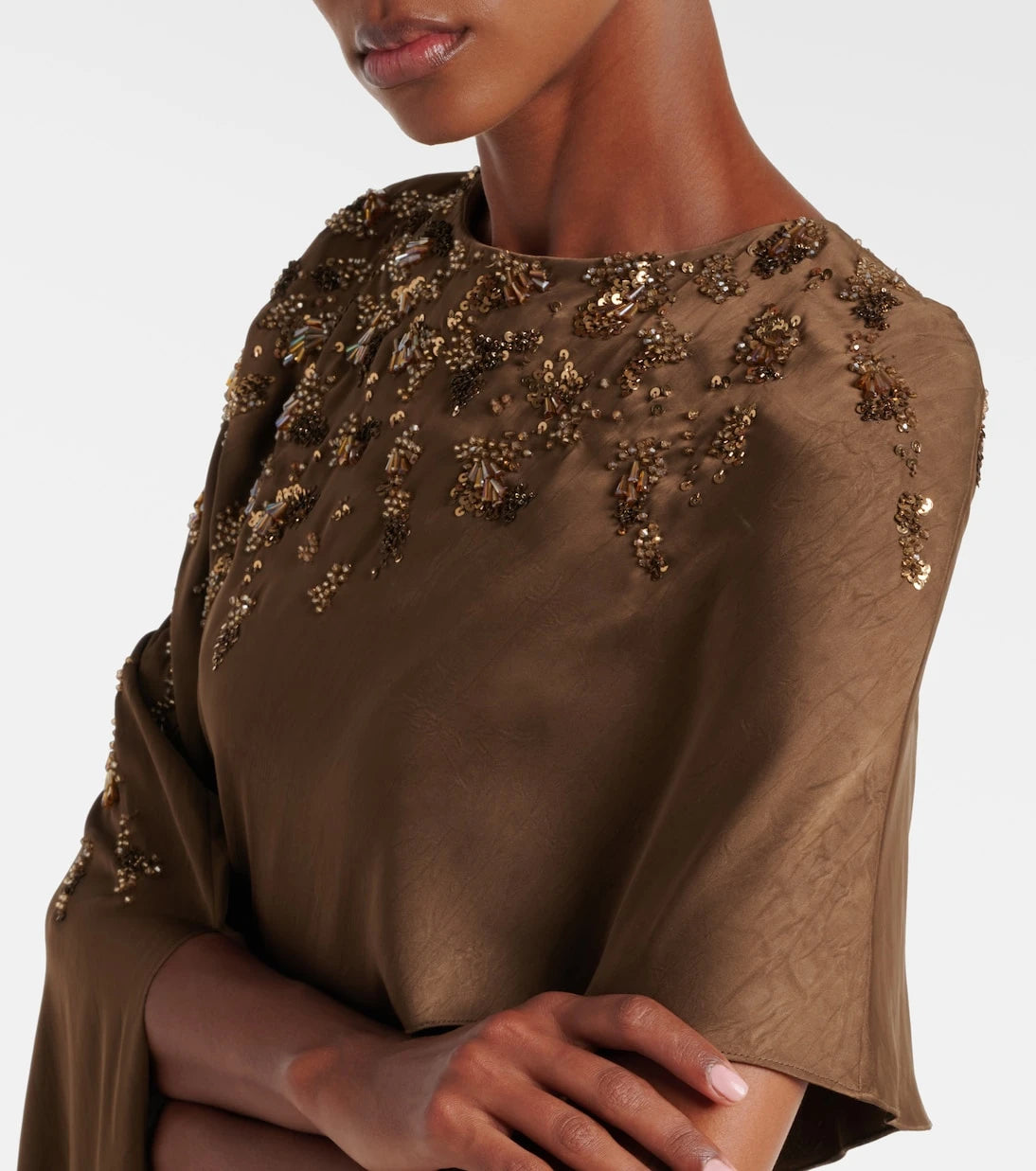 Marmar Halim - Embellished caped draped gown
