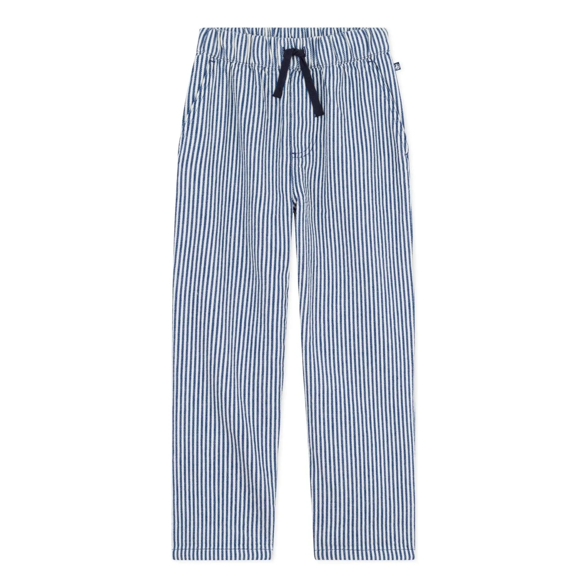 Petit Bateau - Organic Cotton Striped Trousers | Blue