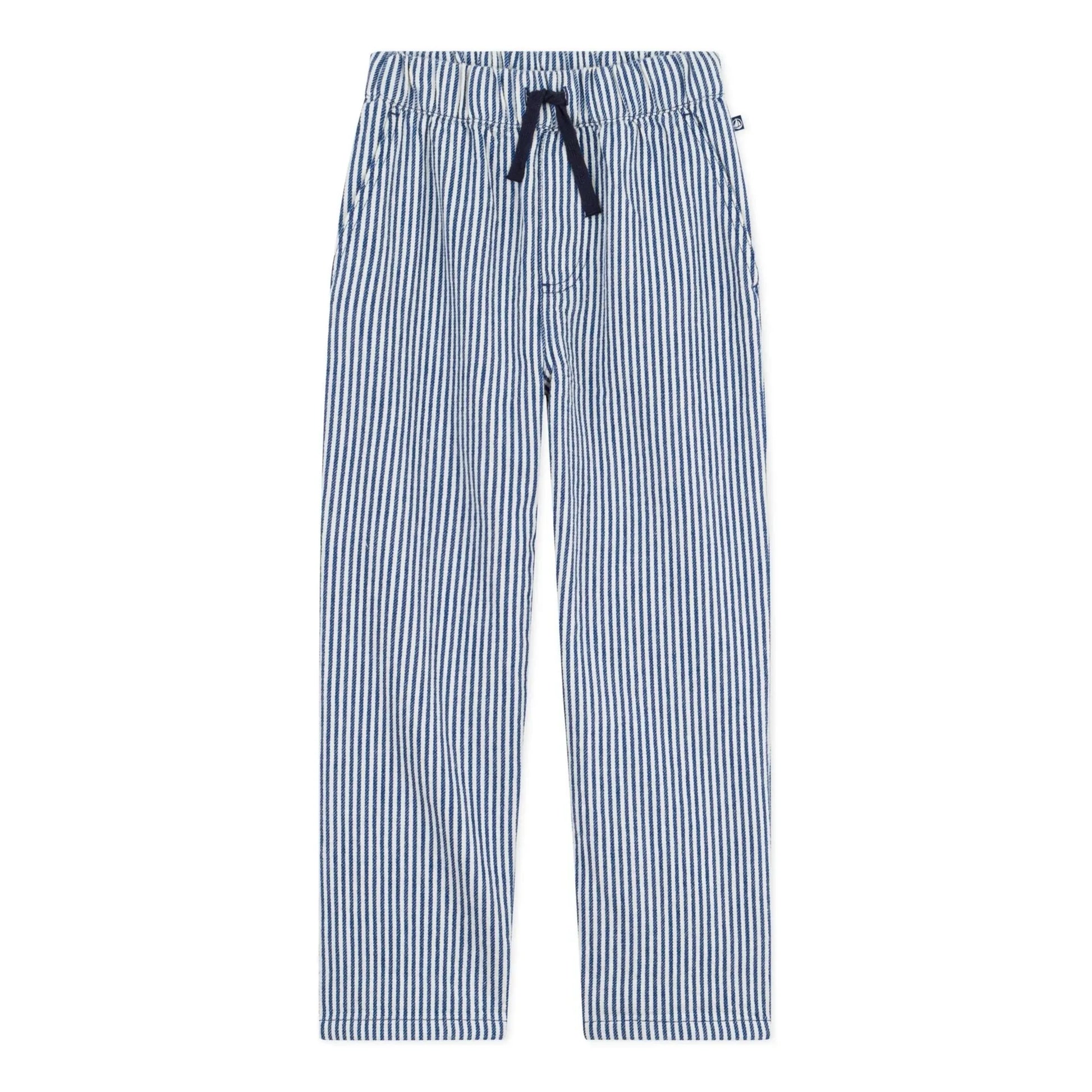 Petit Bateau - Organic Cotton Striped Trousers | Blue