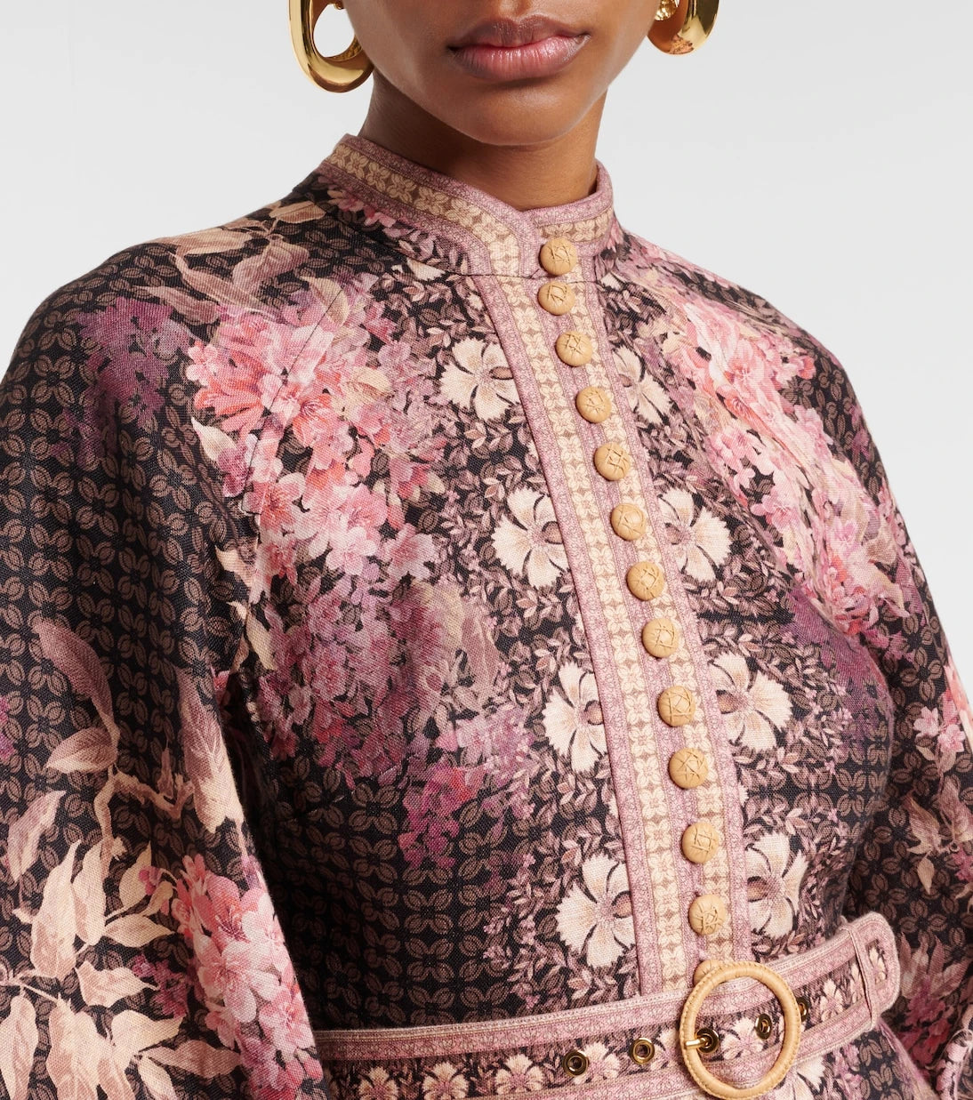 Zimmermann - Illuminate floral linen midi dress