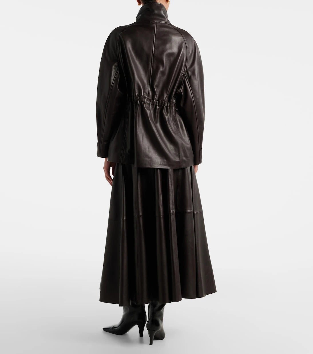 Nour Hammour - Daria leather midi skirt