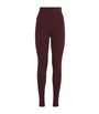 Red Wool-Blend Rib-Knit Leggings