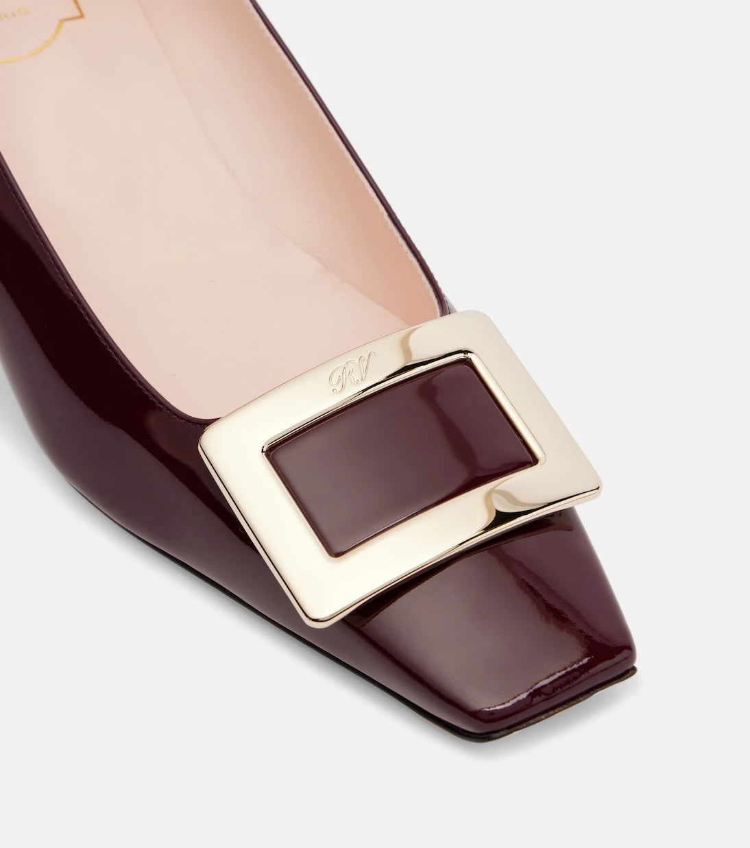 Roger Vivier - حذاء بيل فيفييه 45 بكعب من الجلد اللامع